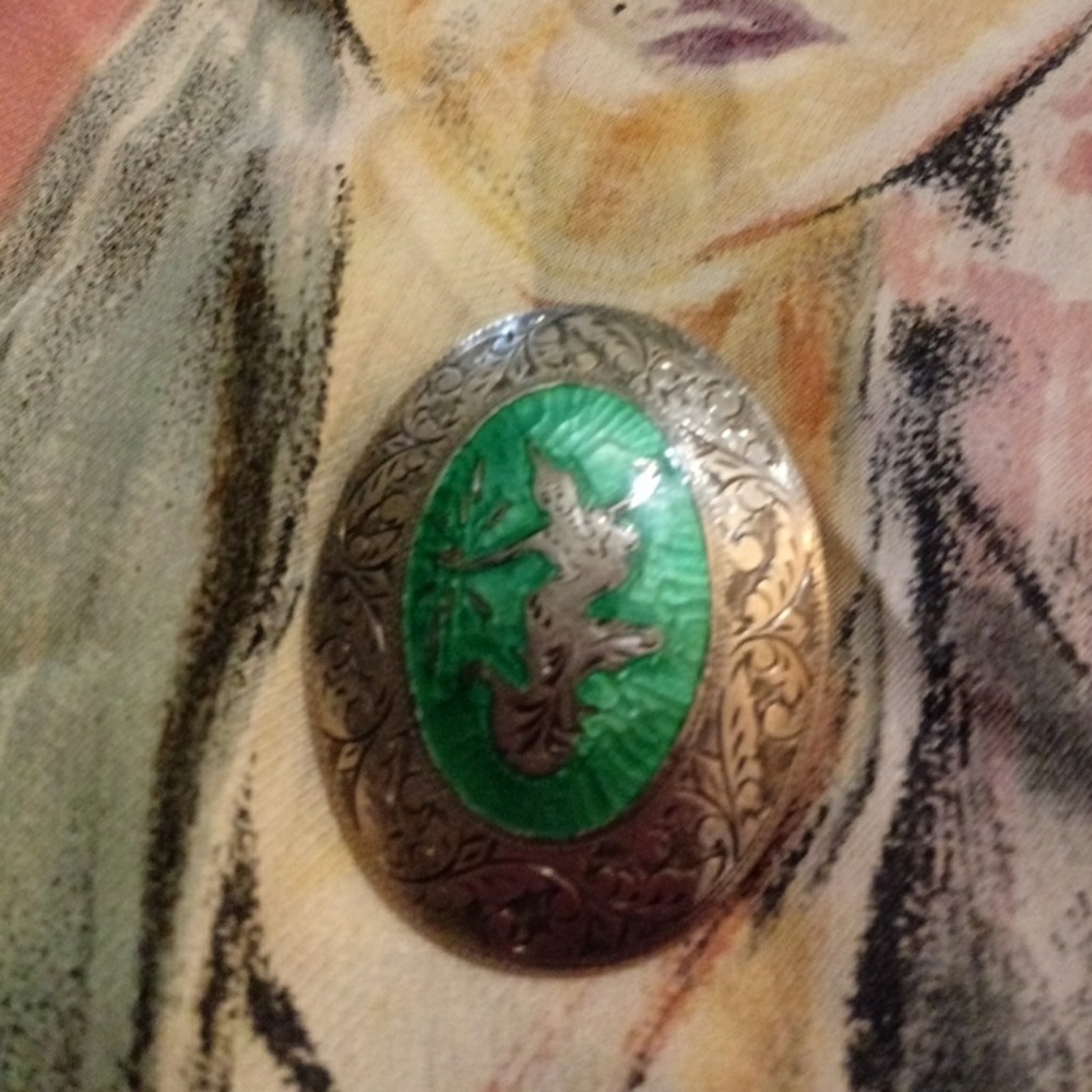 Vintage Sterling Siam pendant/brooch